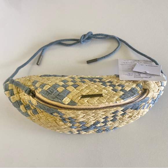 O'Neill Handbags - NEW O’Neill woven “Taylor” waist bag -natural/blue